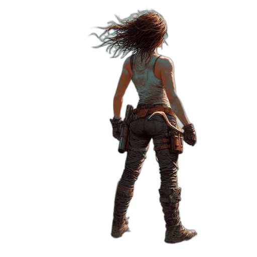 hair, weapon, staff, dress transparent PNG cut-out