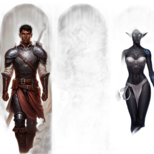 concept art, fantasy art, comic book art, dark transparent PNG cut-out