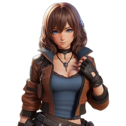 jacket, weapon, concept art, 3d render transparent PNG cut-out