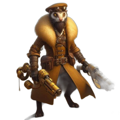 staff, jacket, animal, weapon transparent PNG cut-out