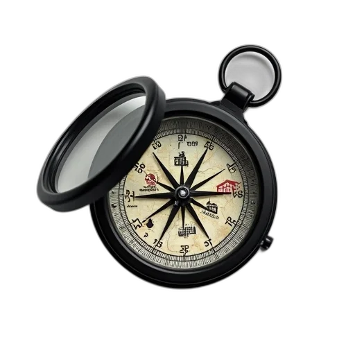 weapon, black, compass, clear transparent PNG cut-out