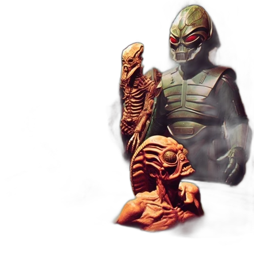 creature, mask, concept art, 3d render transparent PNG cut-out