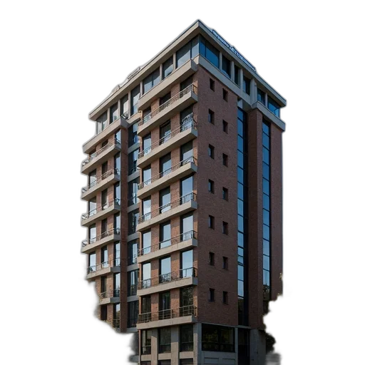 building, face, 3d render, photorealistic transparent PNG cut-out