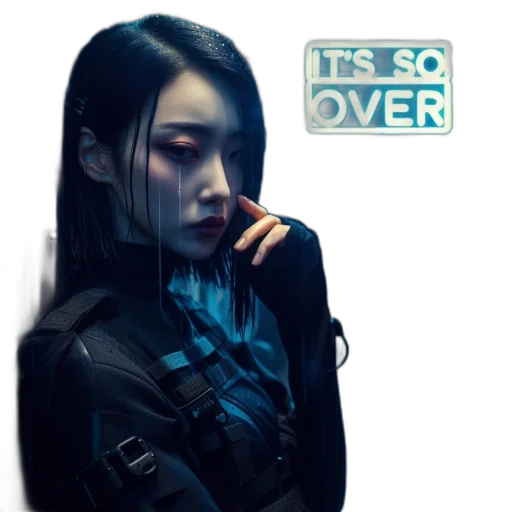 cyberpunk, concept art, comic book art, photorealistic transparent PNG cut-out