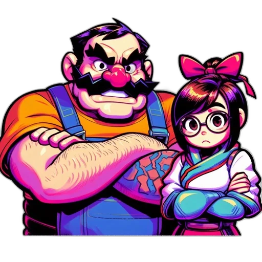 staff, weapon, pixel art, vaporwave transparent PNG cut-out