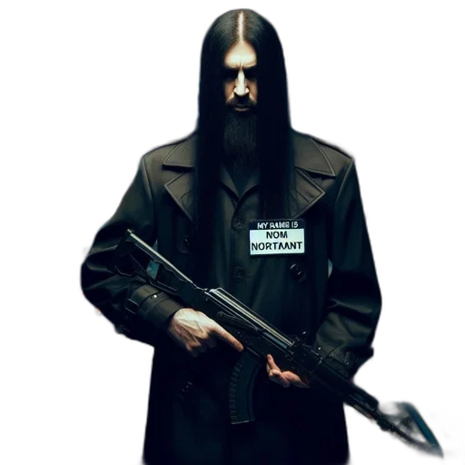 jacket, staff, mask, weapon transparent PNG cut-out