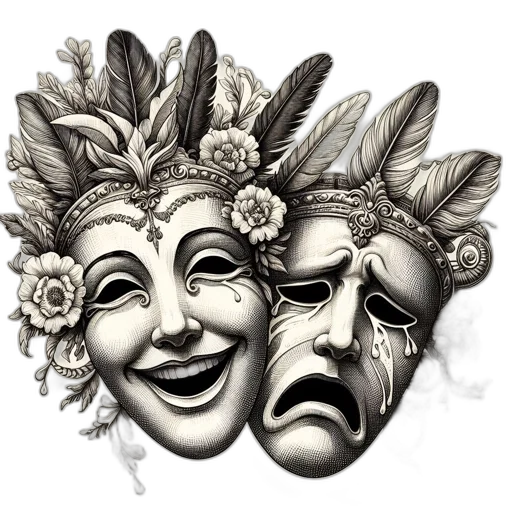 mask, face, crown, pencil sketch transparent PNG cut-out