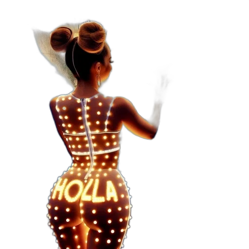 dress, 3d render, concept art, neon lights transparent PNG cut-out