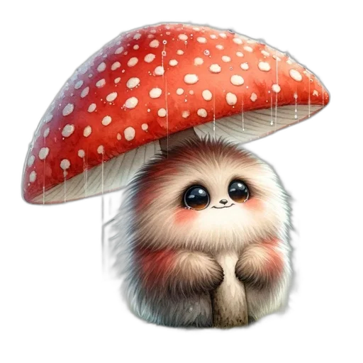 hat, umbrella, creature, animal transparent PNG cut-out