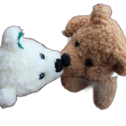 3d render, two, stuffed, animals transparent PNG cut-out