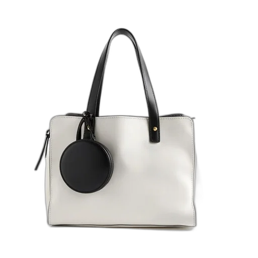 monochrome, white, handbag, black transparent PNG cut-out