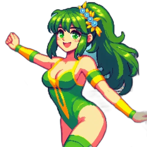 staff, dress, pixel art, anime transparent PNG cut-out