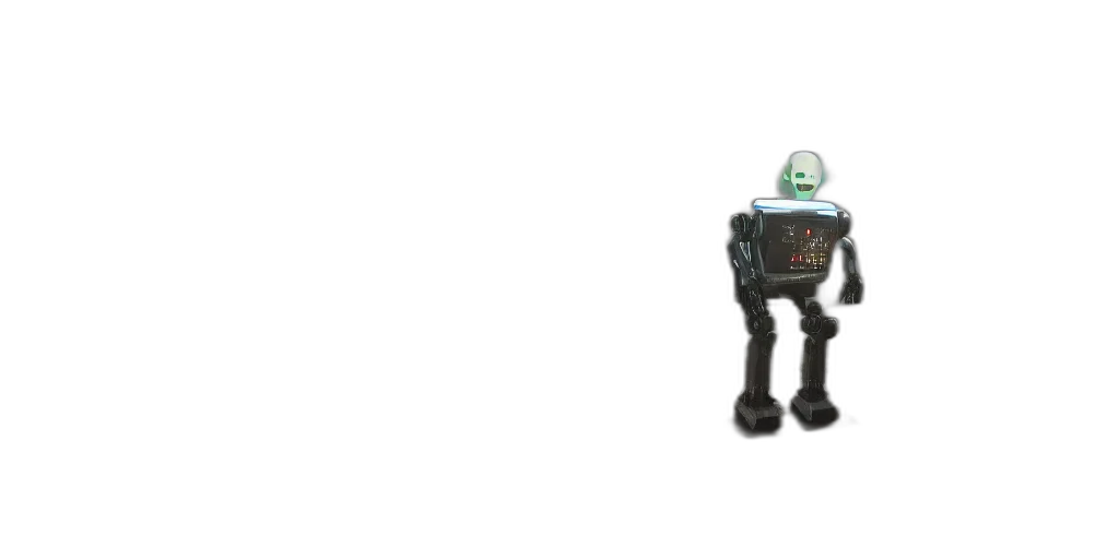robot, 3d render, concept art, pixel art transparent PNG cut-out