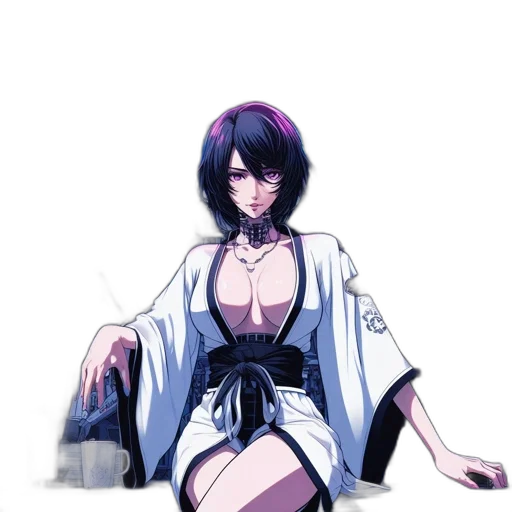 dress, jacket, staff, weapon transparent PNG cut-out