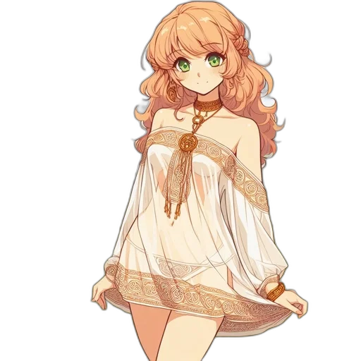 dress, staff, crown, flower transparent PNG cut-out