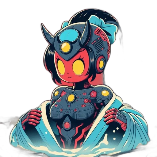 robot, mask, creature, jacket transparent PNG cut-out