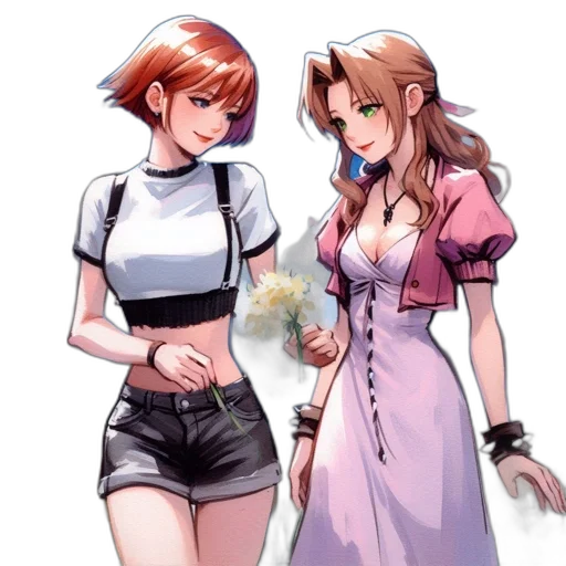 dress, staff, flower, pixel art transparent PNG cut-out