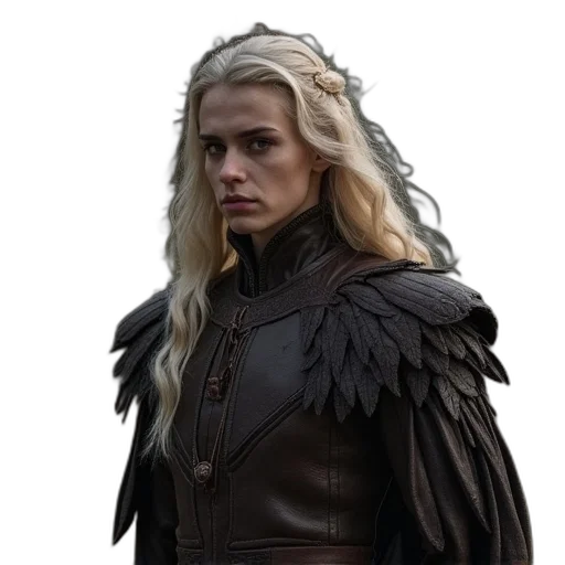 dragon, face, jacket, staff transparent PNG cut-out
