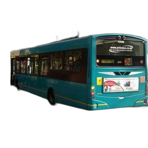 3d render, photorealistic, turquoise, bus transparent PNG cut-out