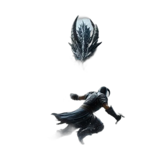 dragon, creature, mask, weapon transparent PNG cut-out