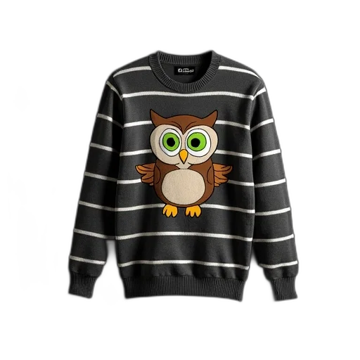black, white, striped, sweater transparent PNG cut-out
