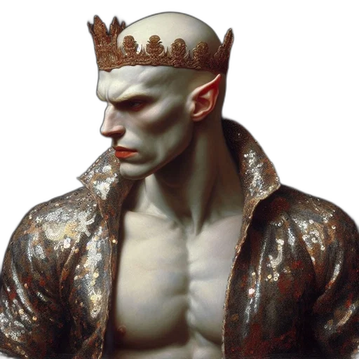 crown, jacket, face, photorealistic transparent PNG cut-out