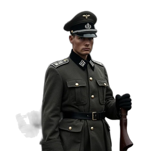 staff, hat, jacket, weapon transparent PNG cut-out