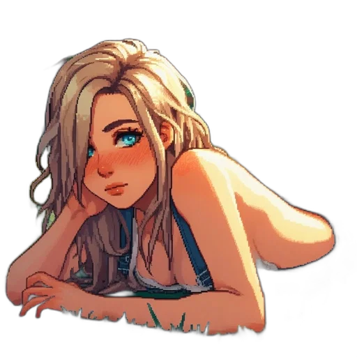 dress, face, pixel art, anime transparent PNG cut-out