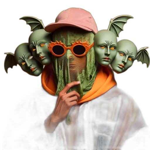 mask, creature, hat, dragon transparent PNG cut-out