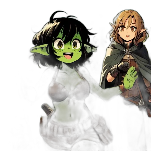 concept art, anime, fantasy art, pixel art transparent PNG cut-out