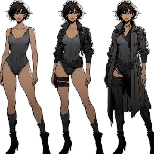 jacket, concept art, cyberpunk, comic book art transparent PNG cut-out