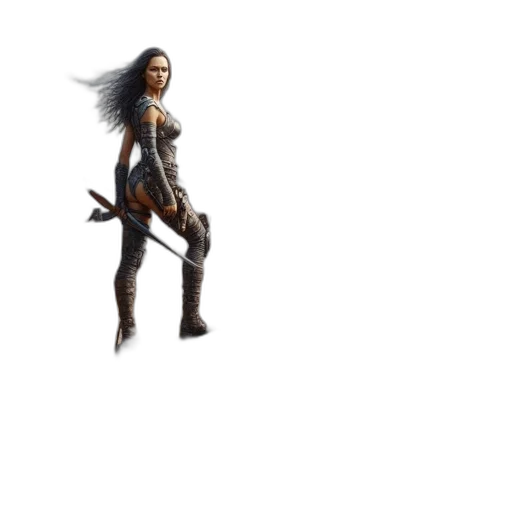 weapon, hair, staff, sword transparent PNG cut-out