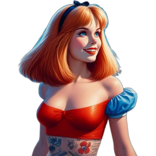 dress, face, comic book art, concept art transparent PNG cut-out
