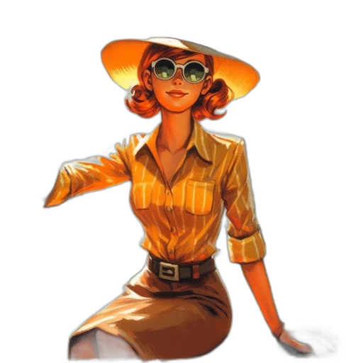 hat, staff, jacket, concept art transparent PNG cut-out