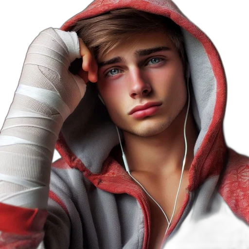 jacket, face, photorealistic, fantasy art transparent PNG cut-out