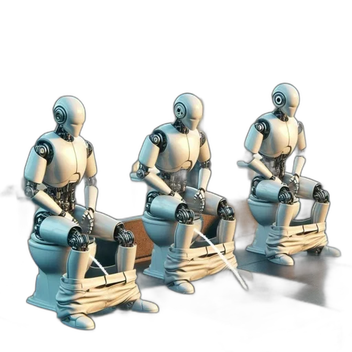 robot, furniture, staff, 3d render transparent PNG cut-out