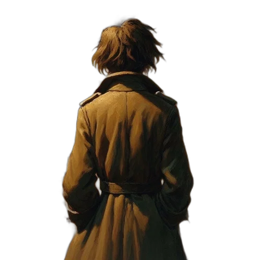 jacket, staff, face, weapon transparent PNG cut-out