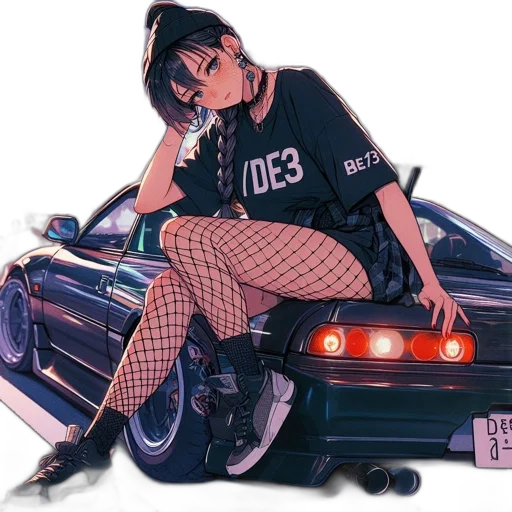 car, jacket, cyberpunk, vaporwave transparent PNG cut-out
