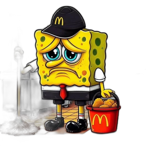 food, photorealistic, concept art, spongebob transparent PNG cut-out