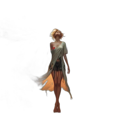 dress, staff, creature, concept art transparent PNG cut-out