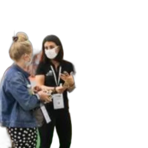 mask, staff, two, women transparent PNG cut-out