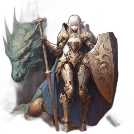 dragon, sword, weapon, fantasy art transparent PNG cut-out