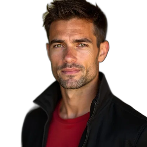 jacket, face, staff, hair transparent PNG cut-out