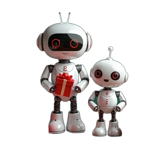 robot, 3d render, concept art, pixel art transparent PNG cut-out