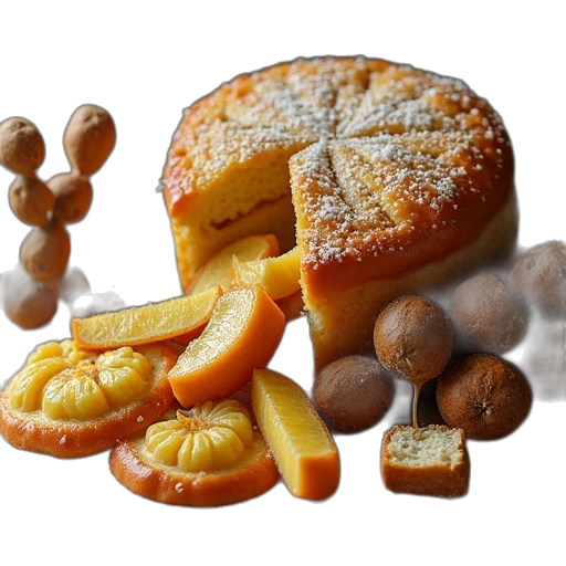 food, crown, 3d render, photorealistic transparent PNG cut-out