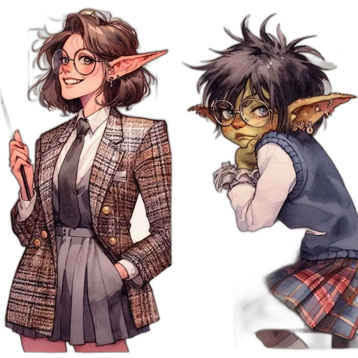 concept art, fantasy art, watercolor, pixel art transparent PNG cut-out