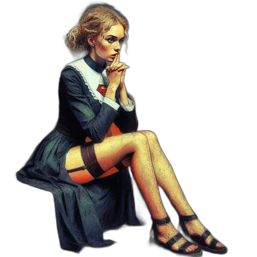 dress, staff, jacket, face transparent PNG cut-out