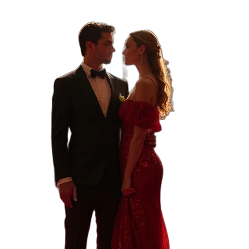 dress, fire, city street, red transparent PNG cut-out