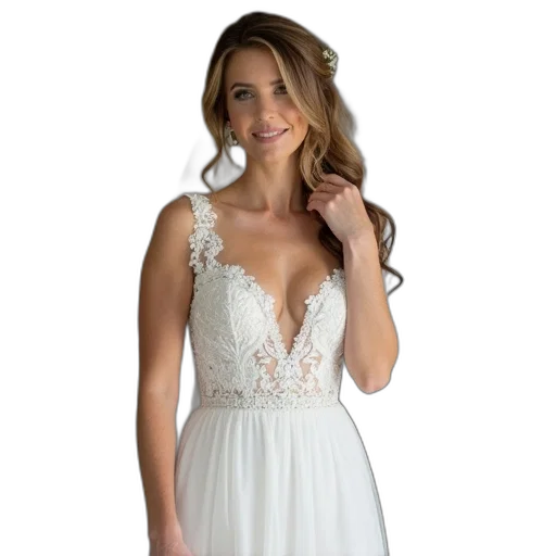 dress, jewelry, bride, getting transparent PNG cut-out