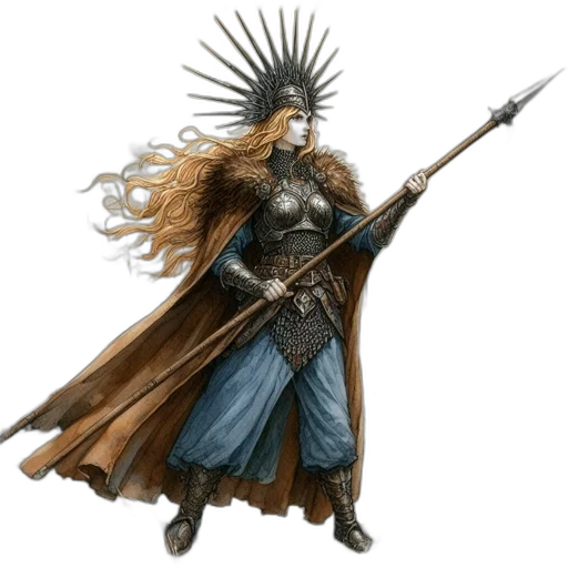 staff, sword, crown, fantasy art transparent PNG cut-out